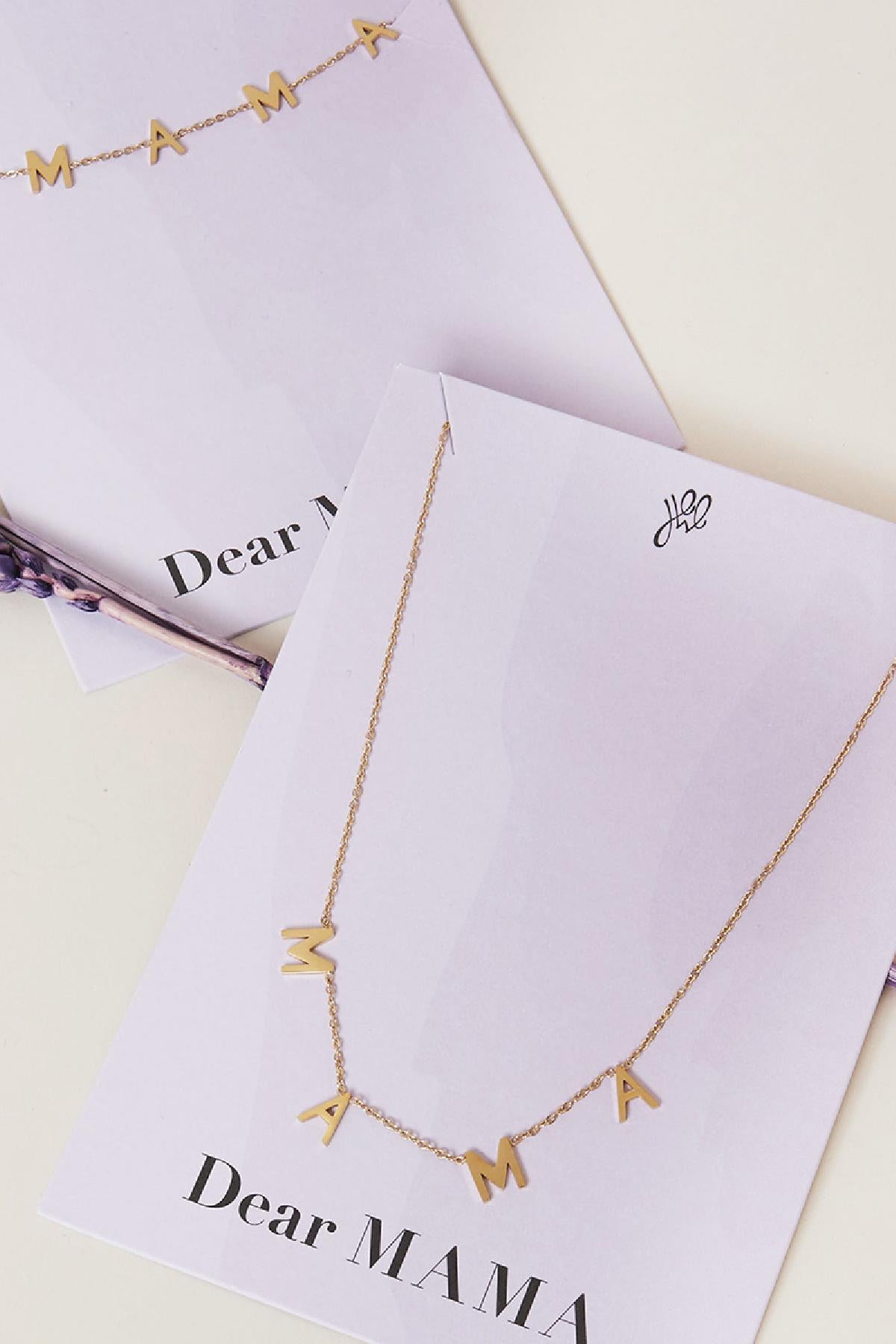 Ketting Dear Mama Goud kleur Stainless Steel