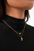 Fish and pearl Necklace - Goud kleur