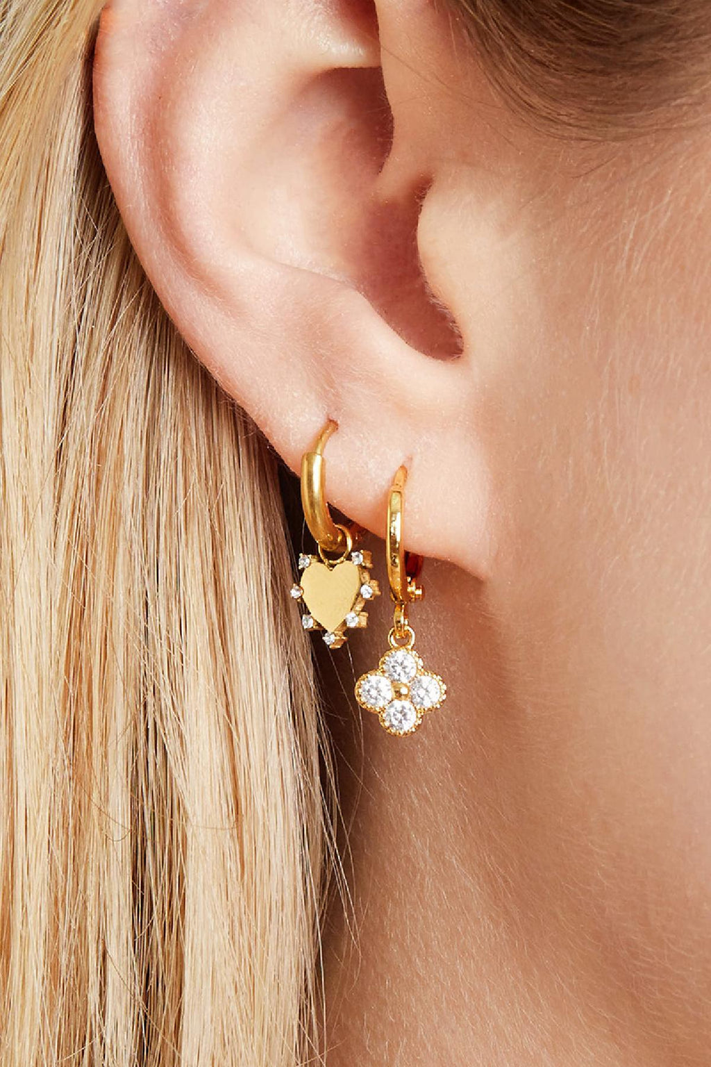 Oorbellen Clover Goud kleur Koper
