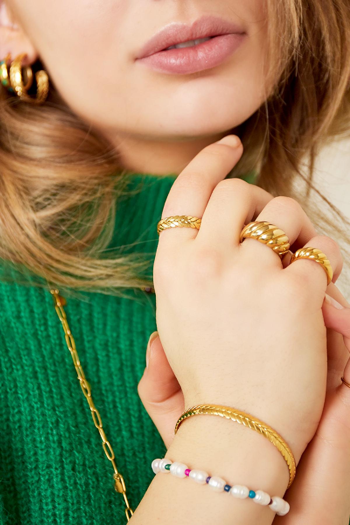 Roestvrij stalen armband laurier Zilver Stainless Steel