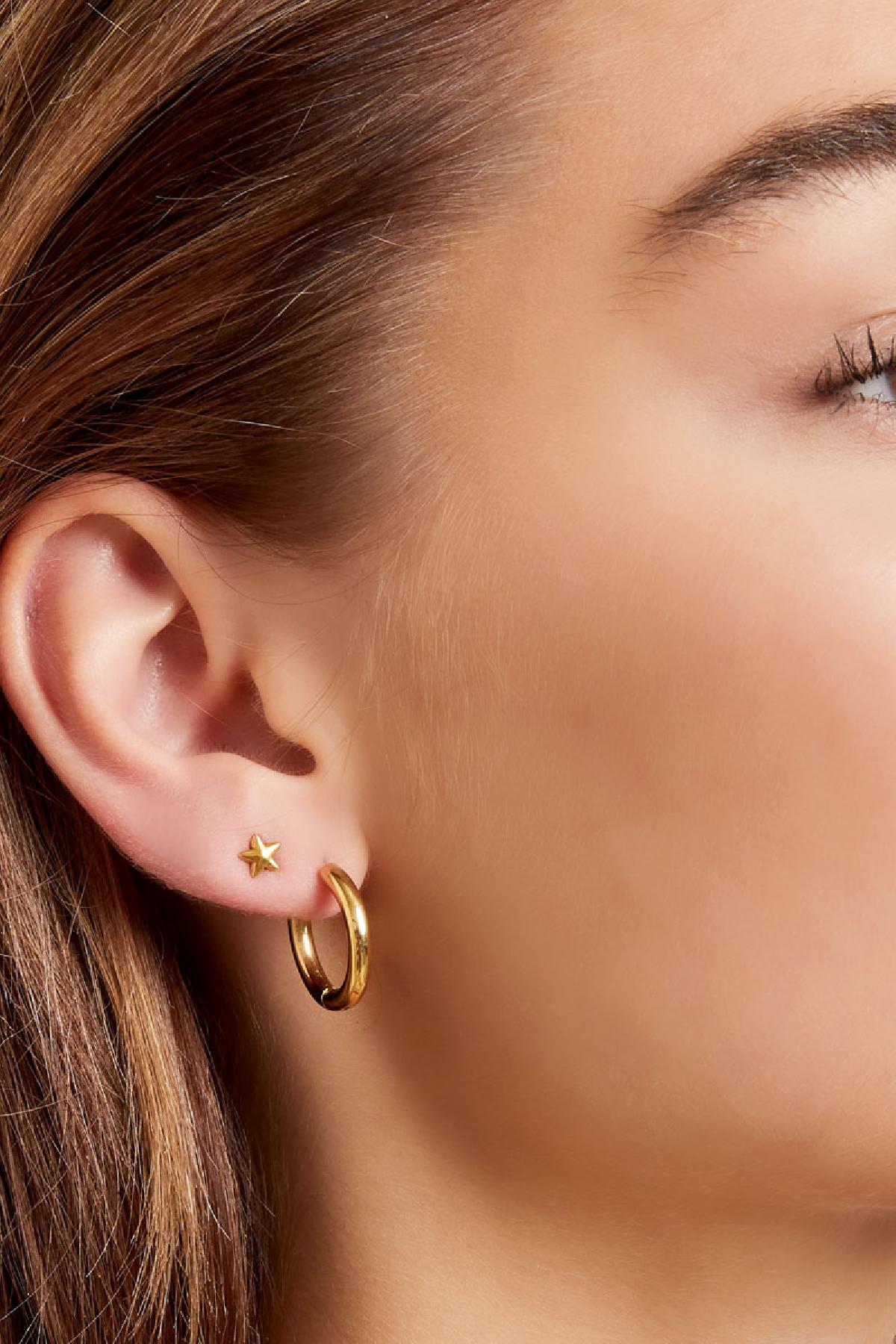 Creolen simpel XL Goud kleur Stainless Steel