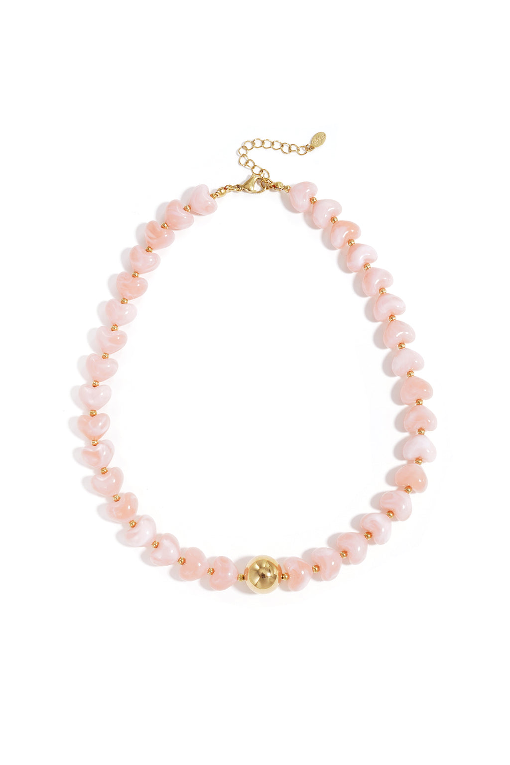 Ketting met statement en hartvormige kralen
