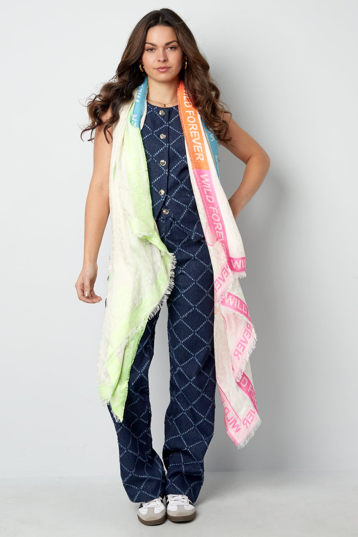 Colorful Print sjaal - multi