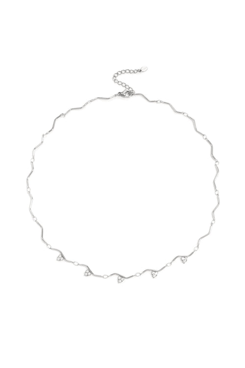 Ketting met zigzag patroon en steentjes
