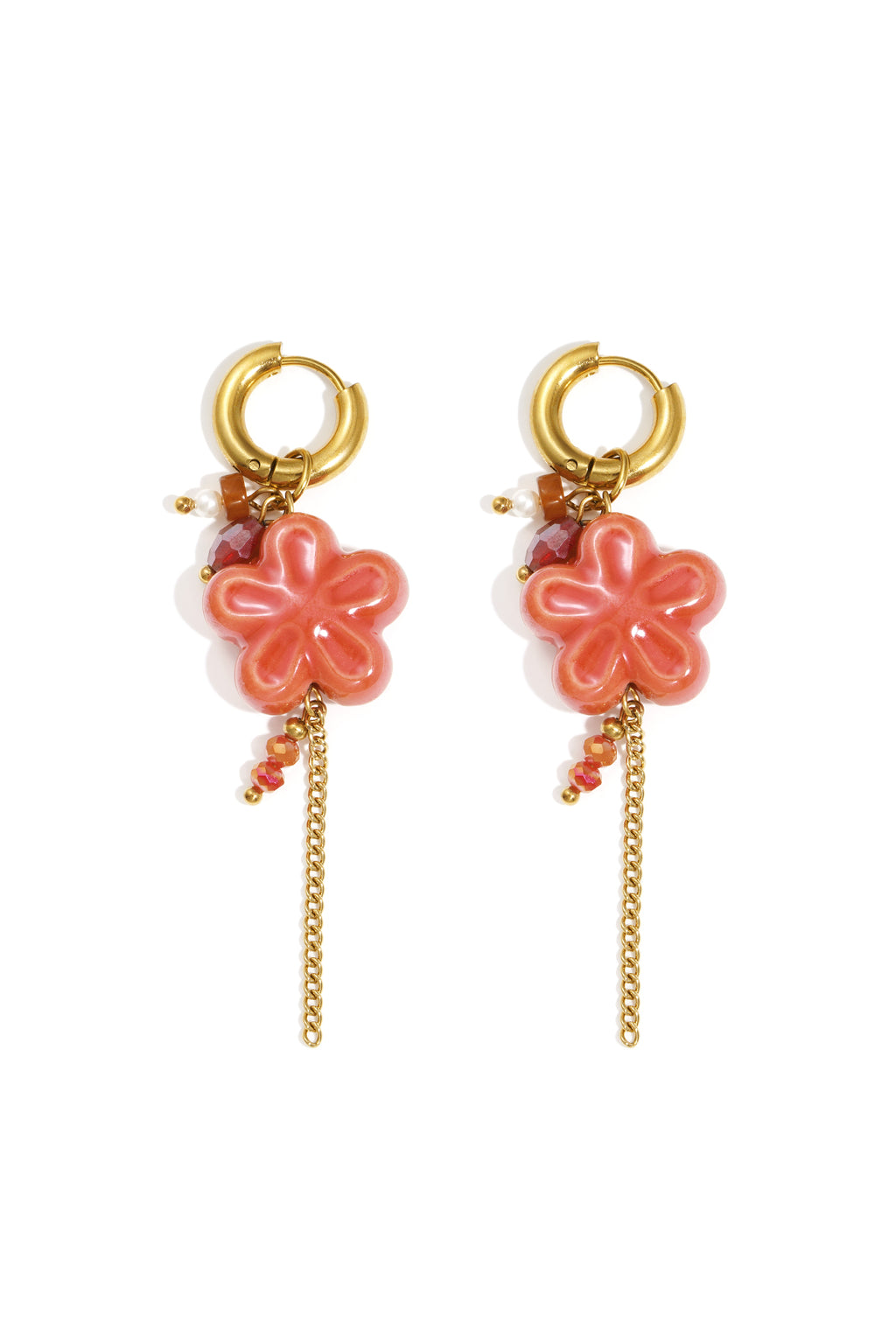 Oorbellen van roestvrij staal met bloemenmotief, casual, dagelijks, eenvoudig, serie, damessieraden