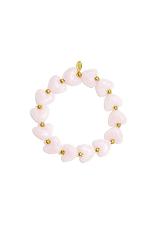 Elastieken hartjes kralenarmband