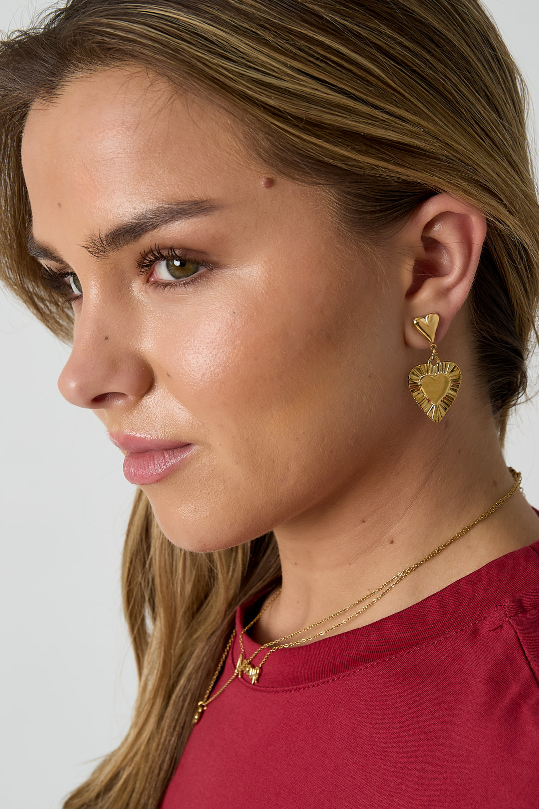 Oorbellen met hartvormige hangers