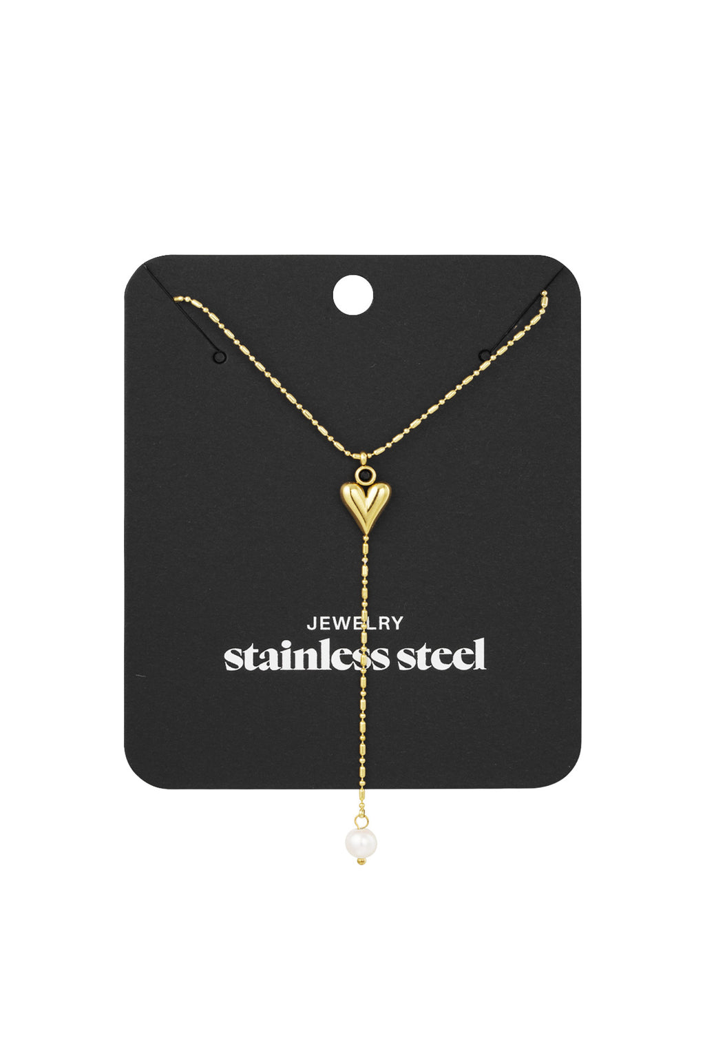 classic heart & pearl ketting