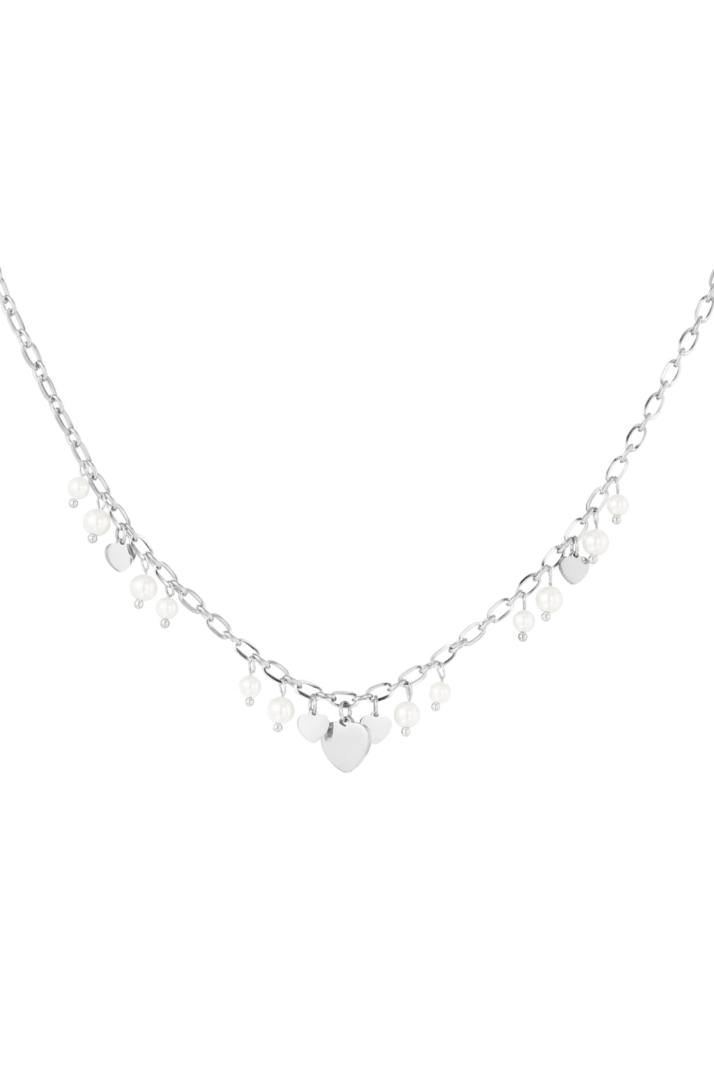 hearts & pearls ketting