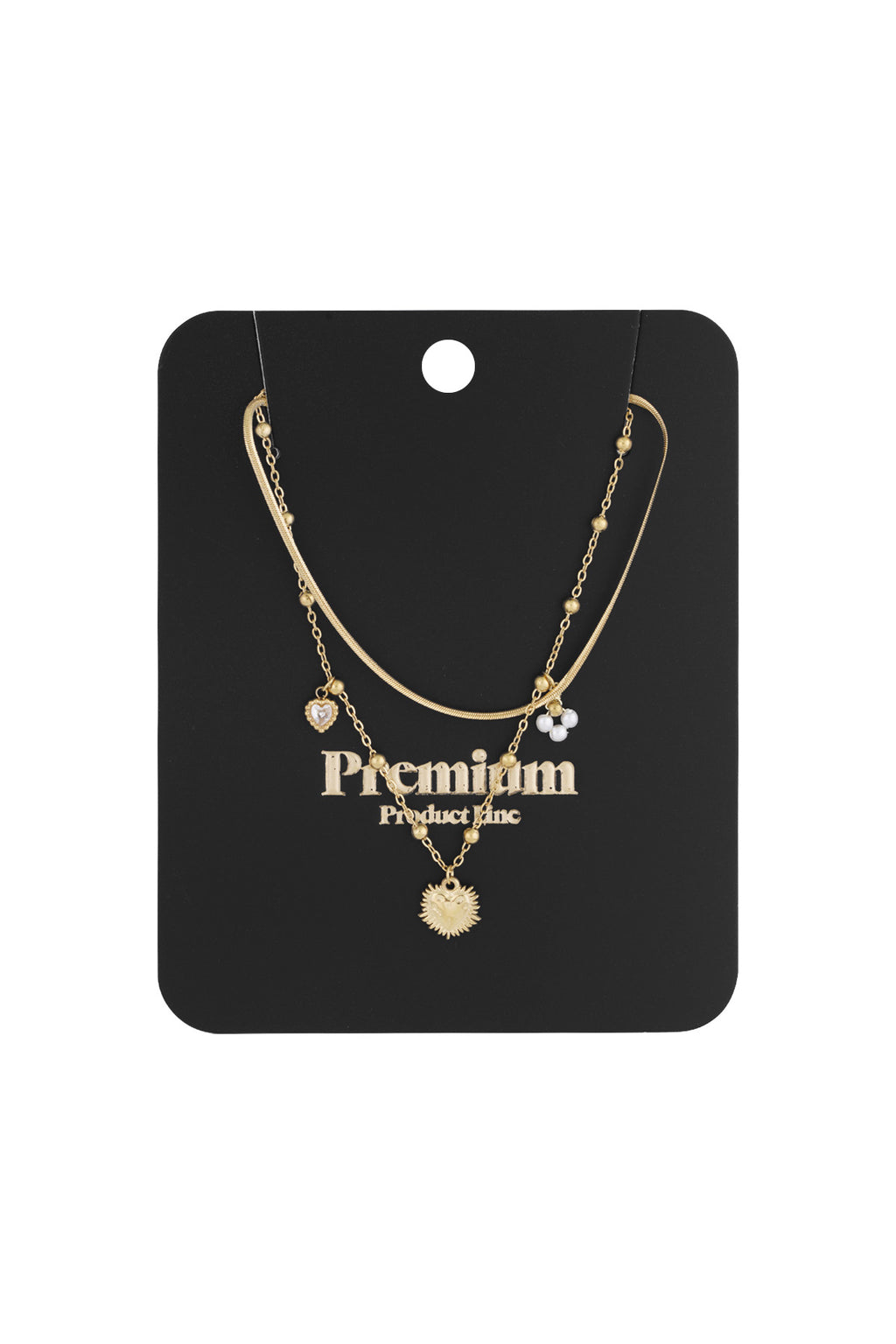 dubbele ketting met hart bedel
