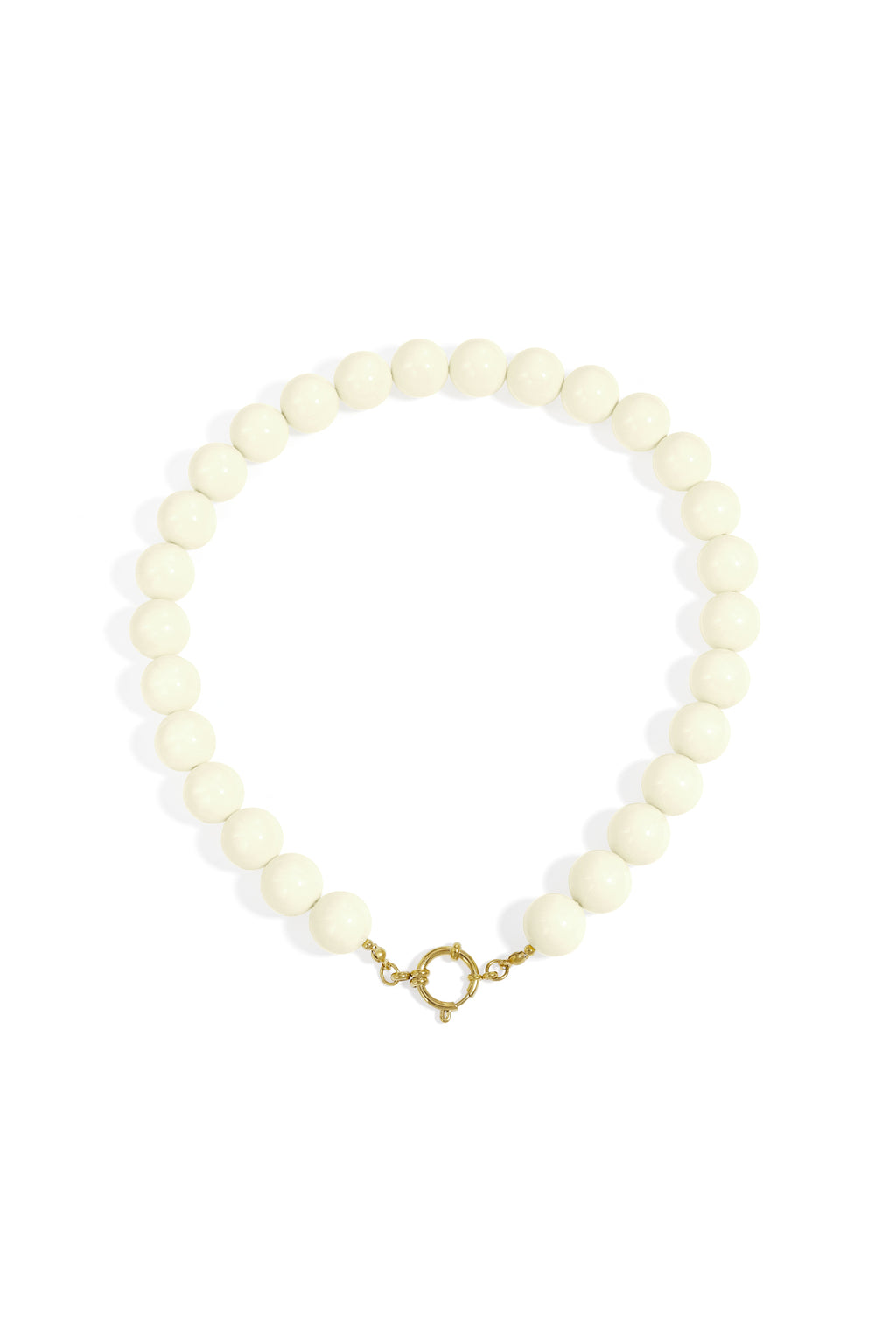 Ketting met grote kralen en frontsluiting-15mm