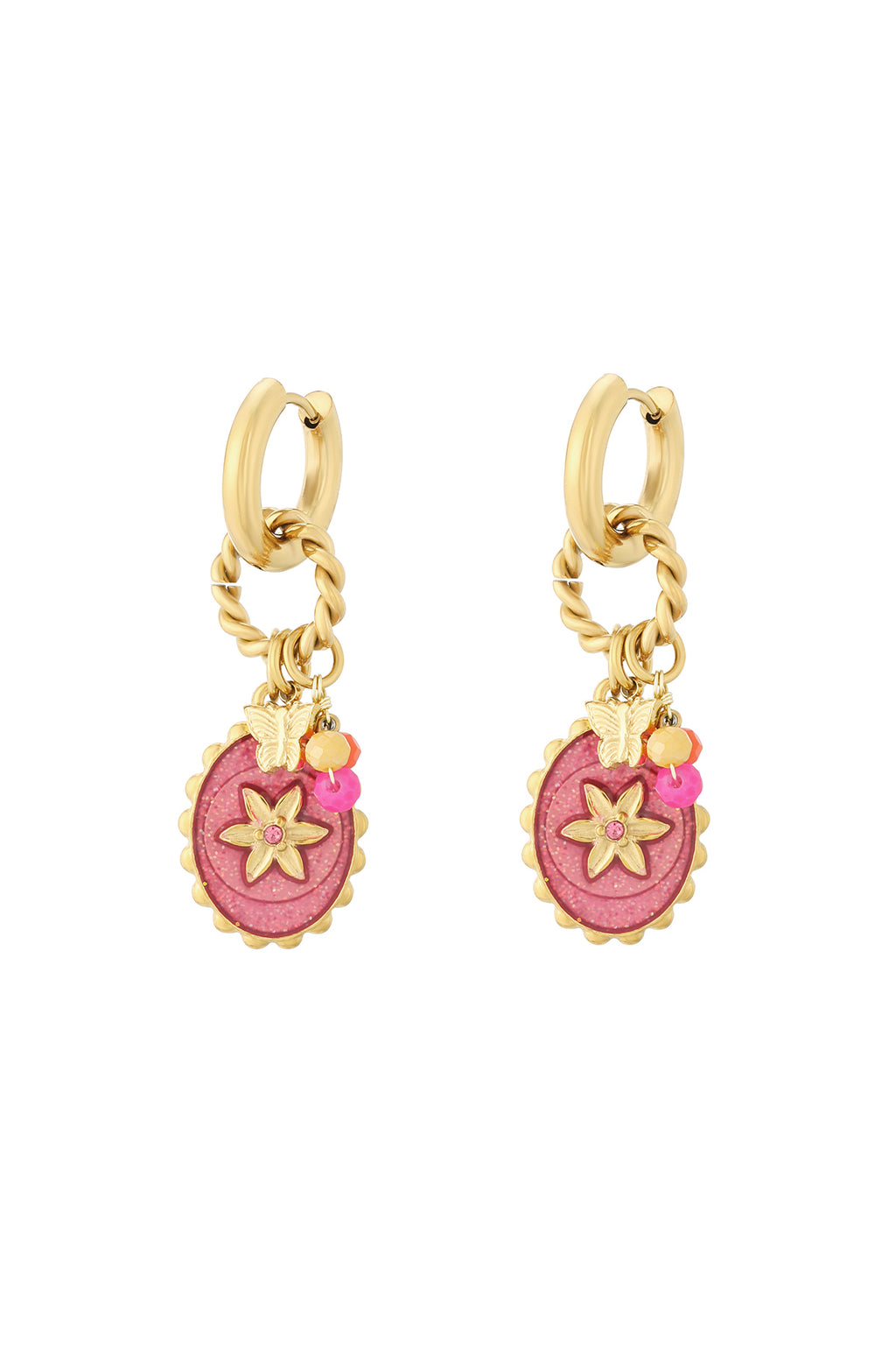 pink stardust oorbellen