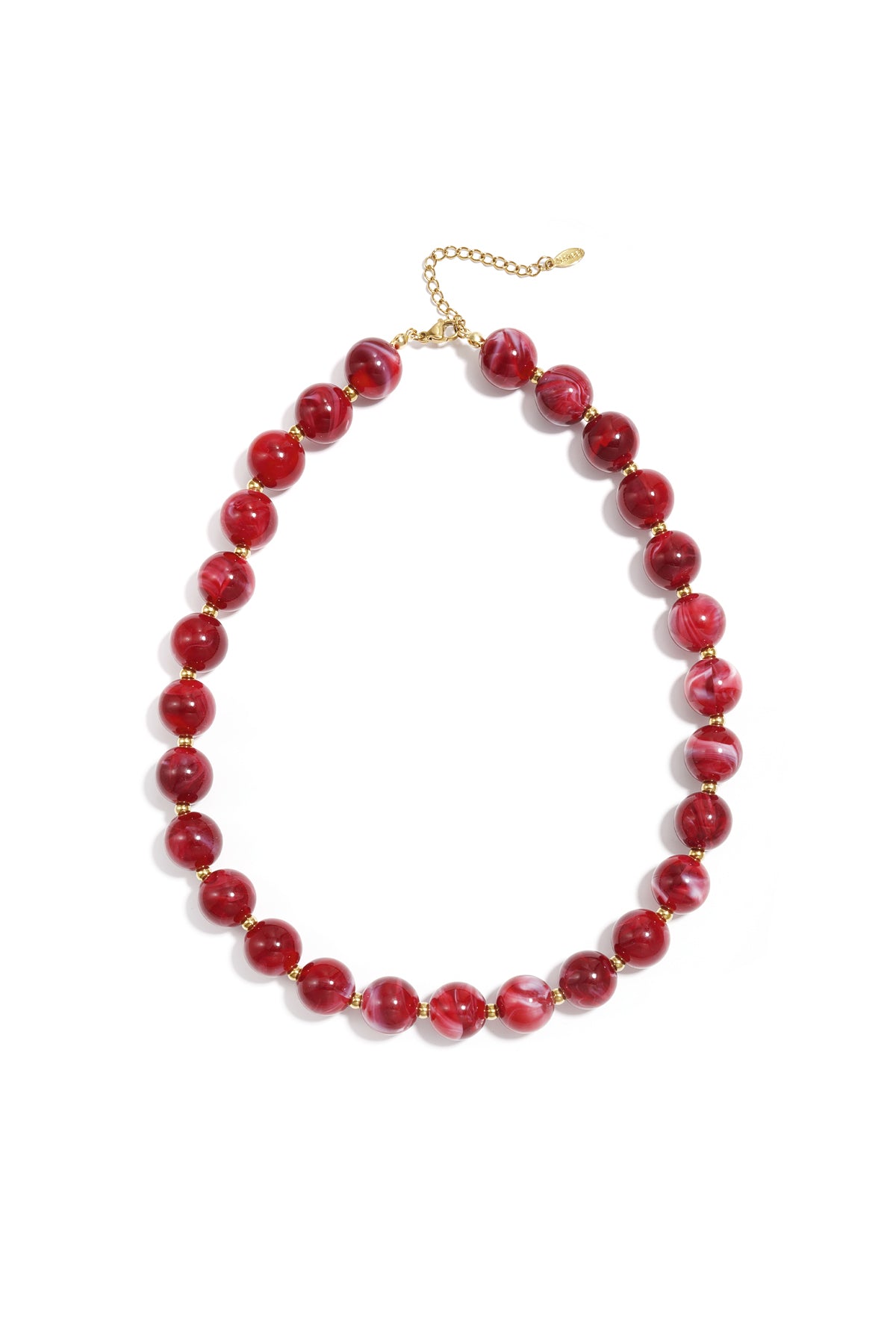 Kralenketting met goude kraaltjes tussendoor 13.5mm