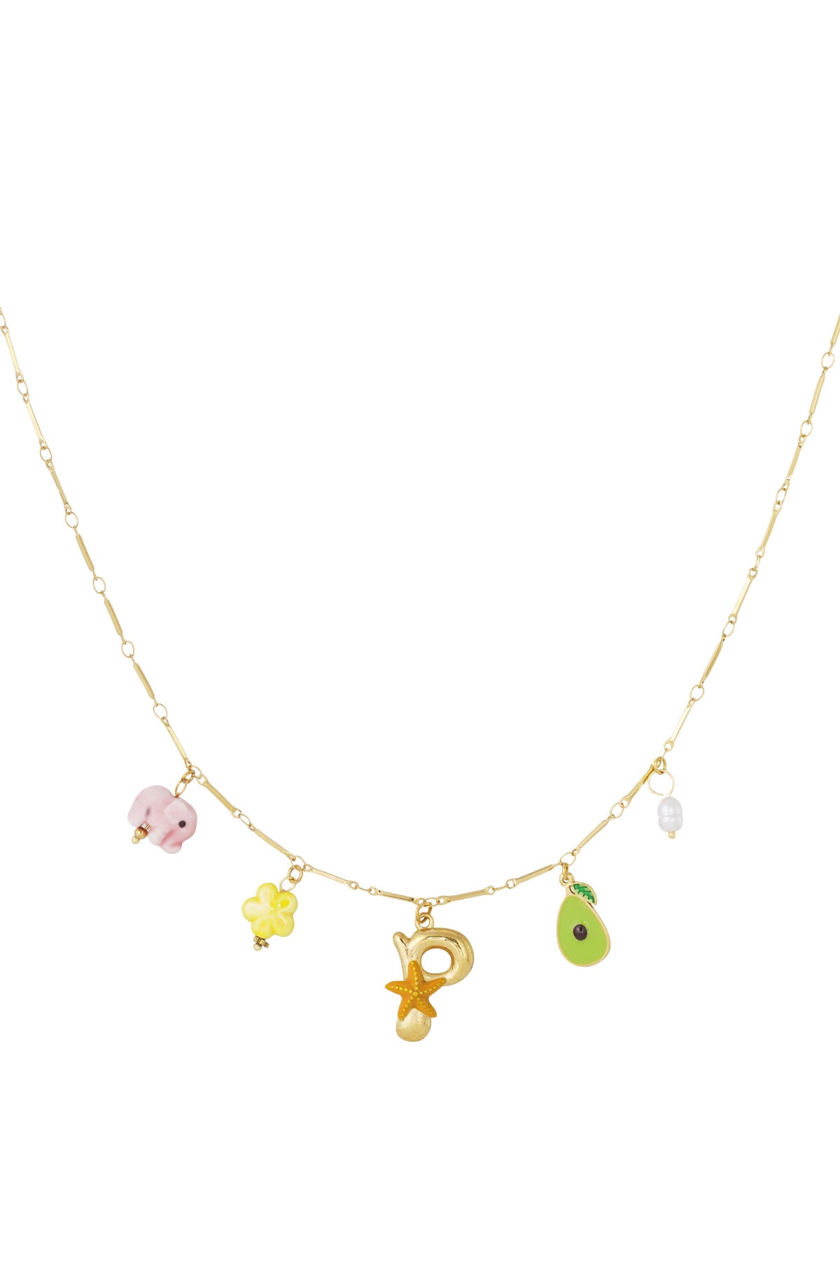 Happy Initials ketting met bedels