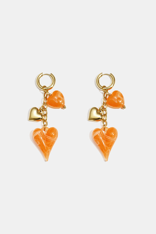 Oorbellen van roestvrij staal met hartjesmotief, casual, dagelijks en romantisch, dames sieraden