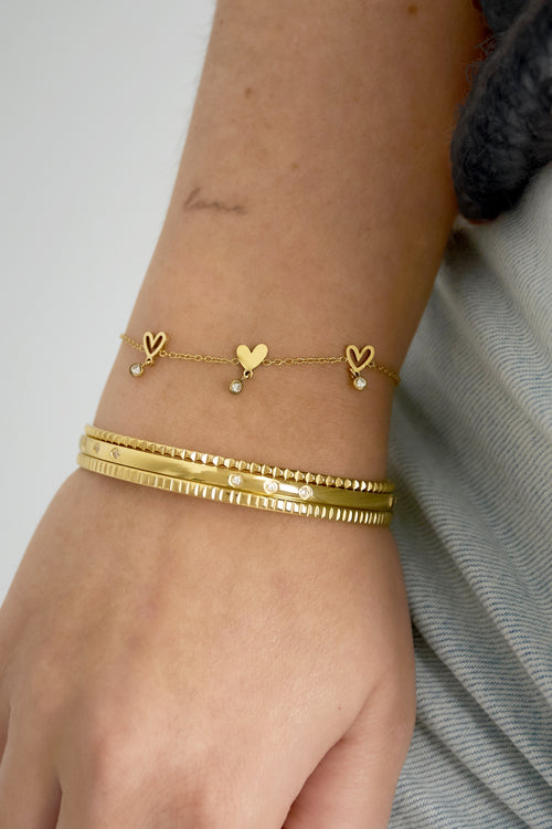 Roestvrijstalen kettingarmbanden met hart, casual, dagelijks, eenvoudig, serie, damessieraden