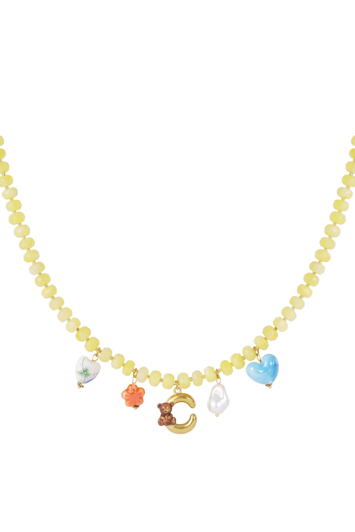 Vrolijke kralen initialen ketting met bedels