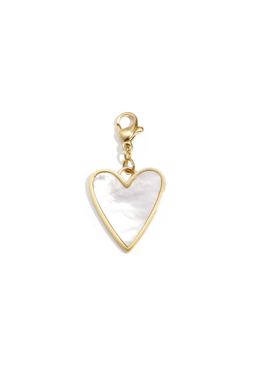 Parelmoer hart sieraden bedel