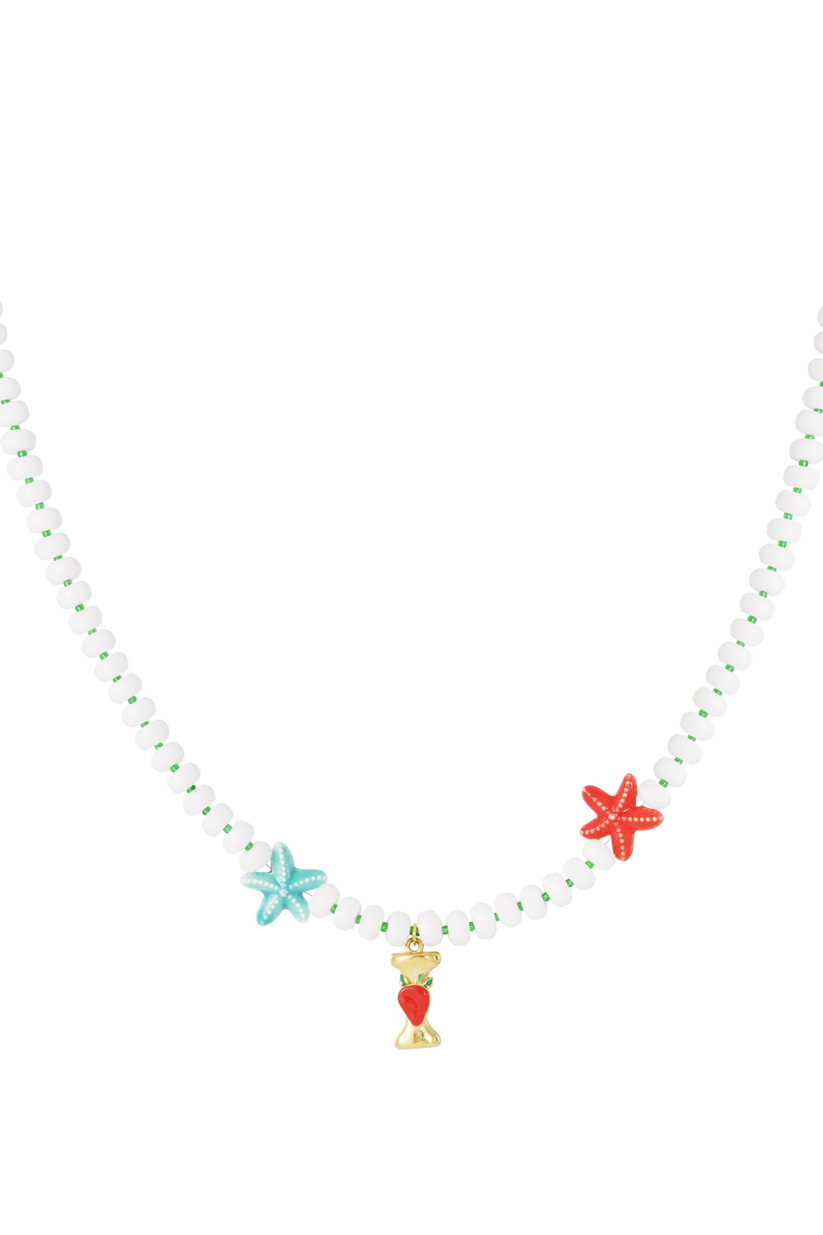 Vrolijke kralen initialen ketting met bedels