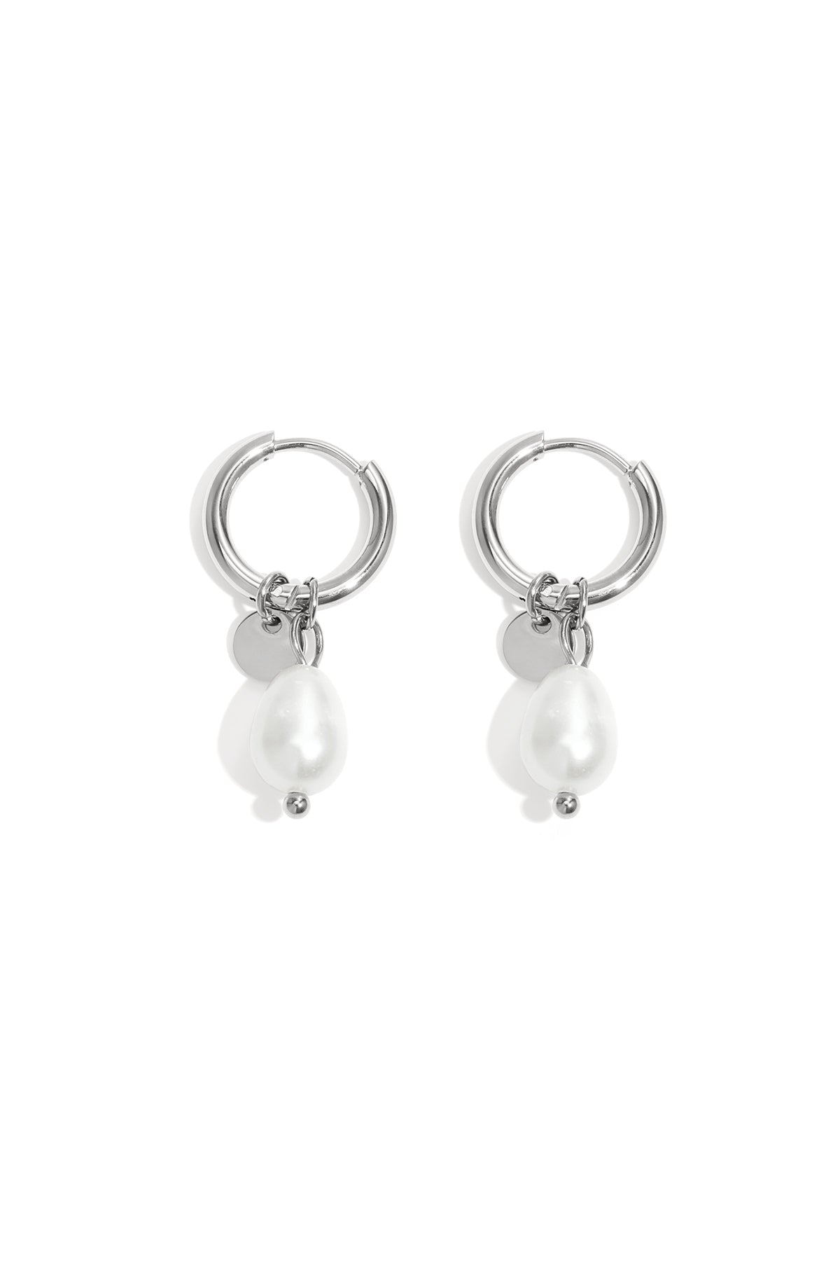 Oorbellen Pearl Drops Zilver Stainless Steel