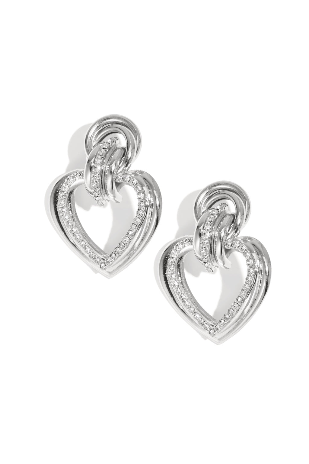 IJzeren oorbellen met hartvormige hanger, elegante kerst, luxe serie, damessieraden