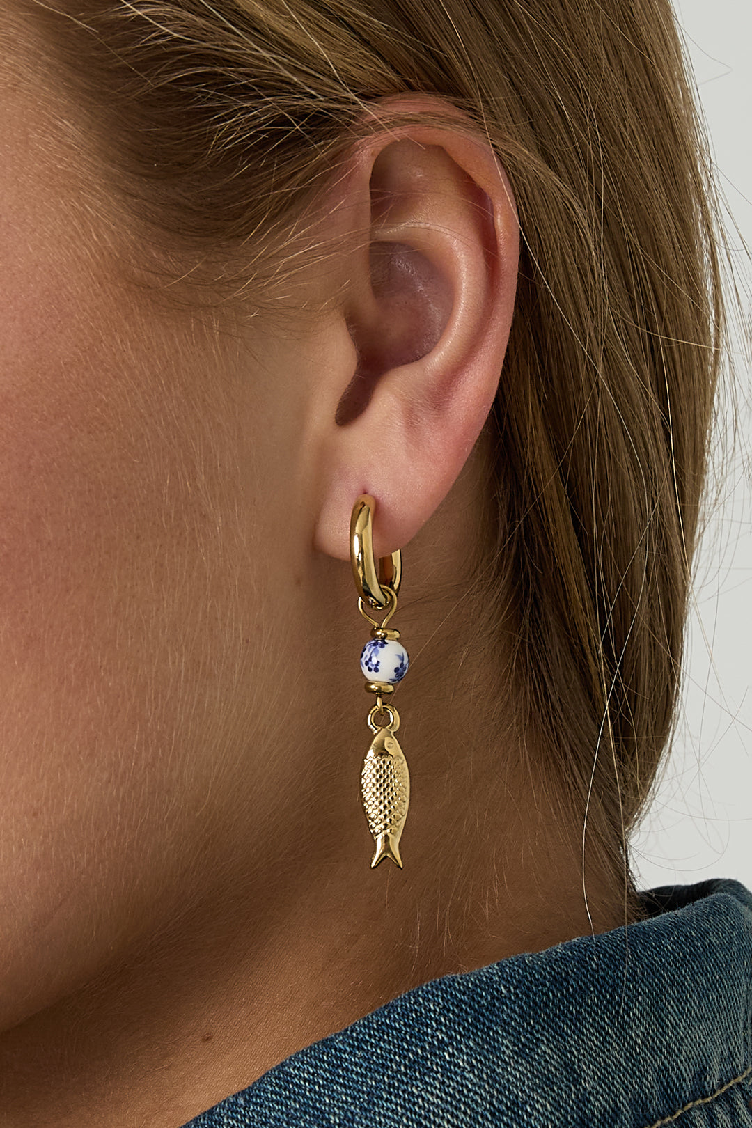 Oorbellen van roestvrij staal met visjes, casual, vakantie/strand, eenvoudige serie, damessieraden