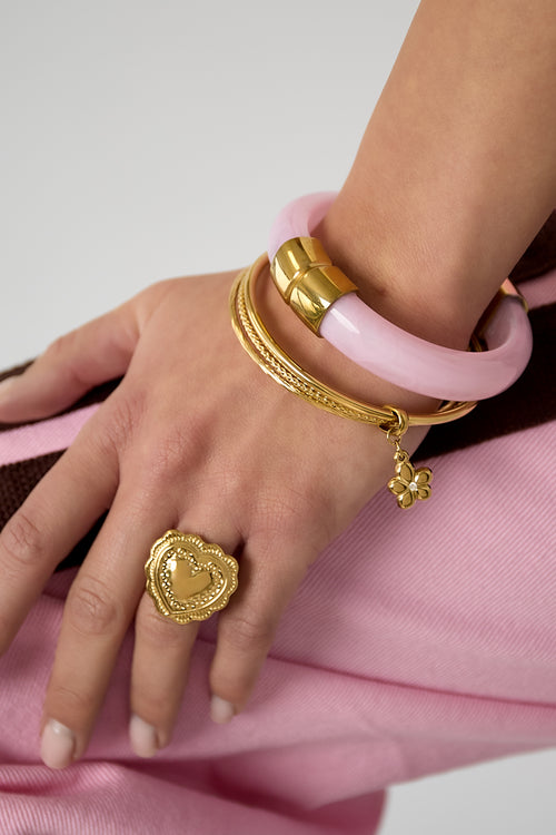 Bangles met hangende bloem charm