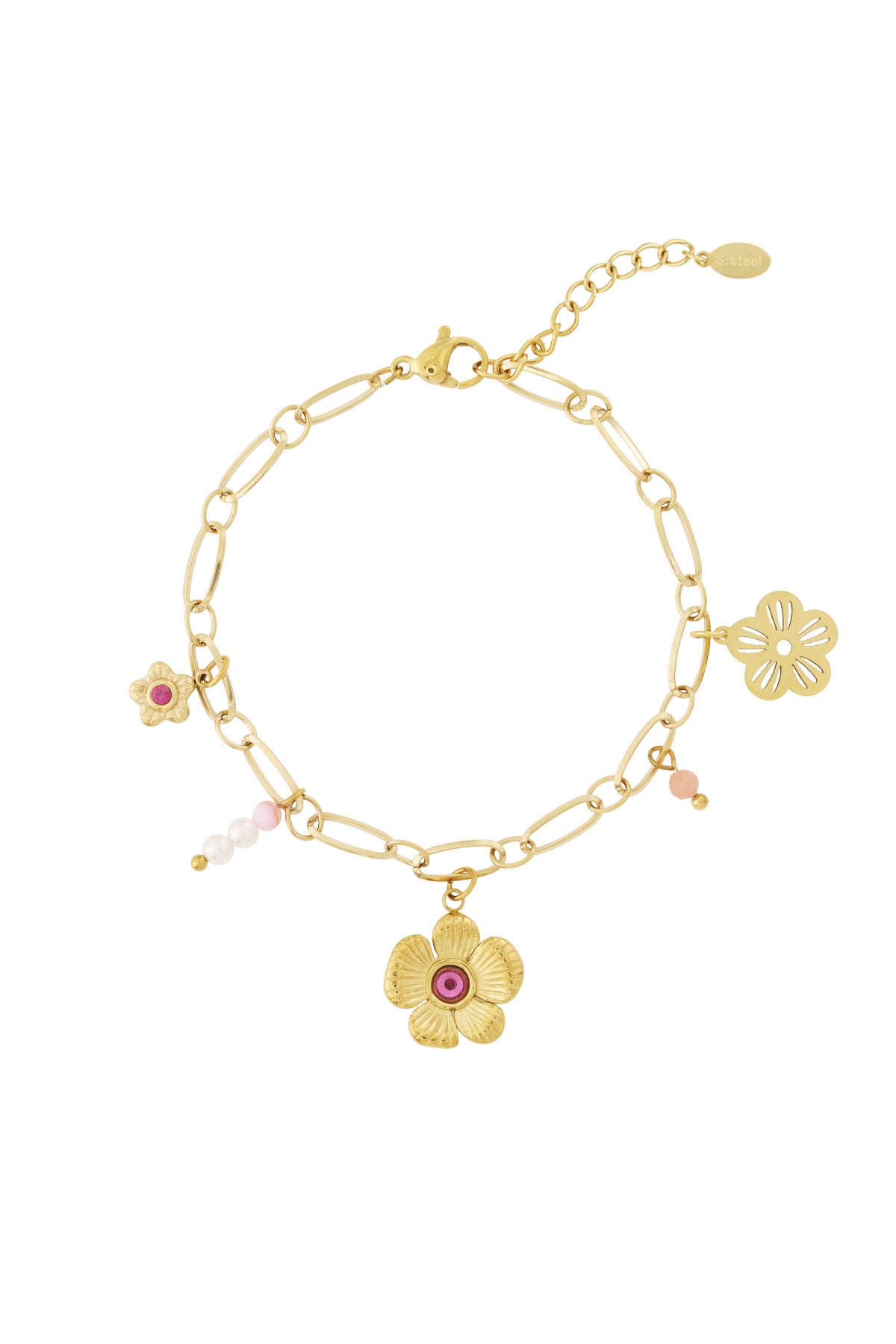 Armband met bloemenbedel