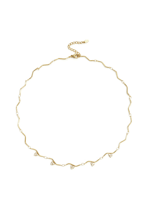 Ketting met zigzag patroon en steentjes